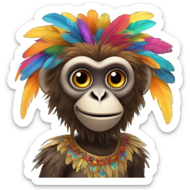 Monkey bird hybrid  sticker