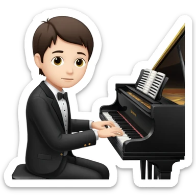 a pianist is playing the piano sticker
