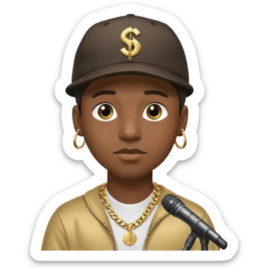 rapper man with microphone sticker