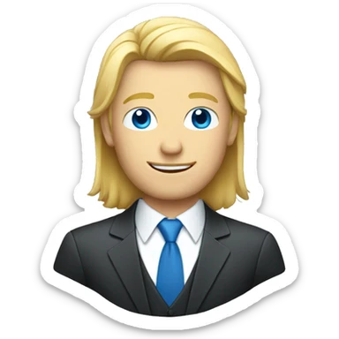 blond 35 years men with blue eyes in a suit sticker