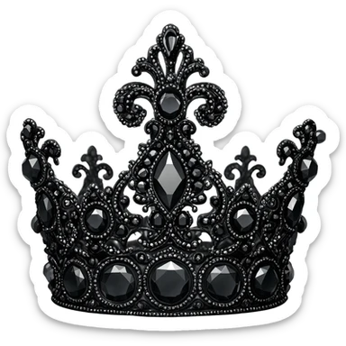 generate an improved black crown with black diamonds sticker