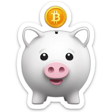 Piggybank with bitcoin sticker
