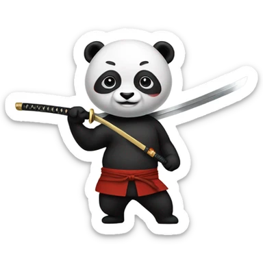 Panda with a katana sticker