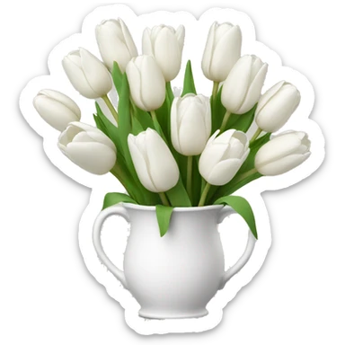 white tulip bouquet  sticker