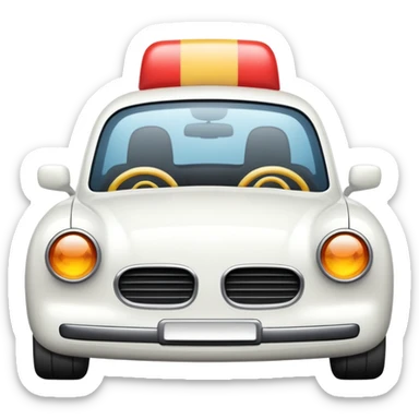 Auto blanco yendo al cine sticker