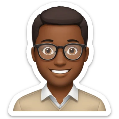 Black handsome guy with glasses more professional  sticker
