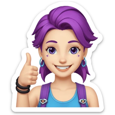 jinx from arcane giving a thumbs up sticker