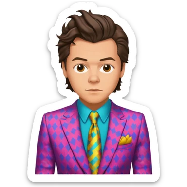 Harry Styles in a colorful suit sticker