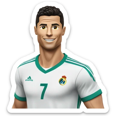 cristiano ronaldo con la camiseta e mesi sticker