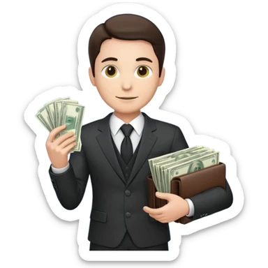 public official/politician/bureaucrat holding money sticker