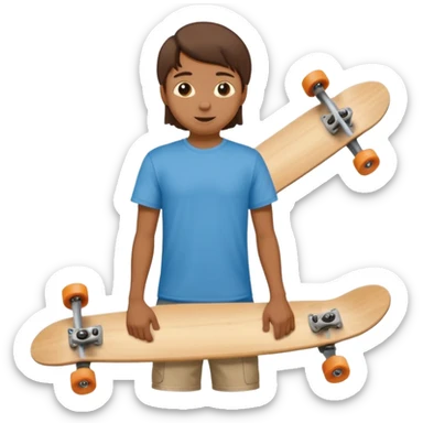 Skateboarder mugshot with skateboard sticker