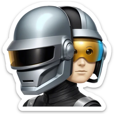Daft punk one person with two heads sticker