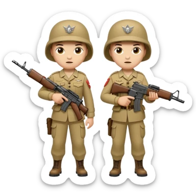 Marching soldiers with m16a4s rifles sticker