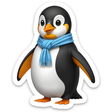 penguin with different scarf single-color  sticker