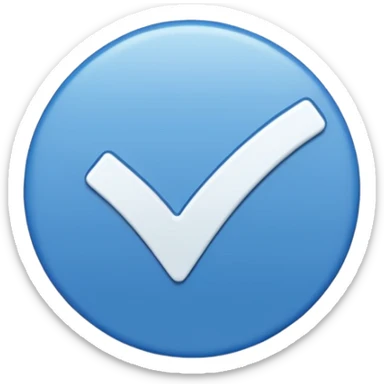 Blue circle Verification tick sticker