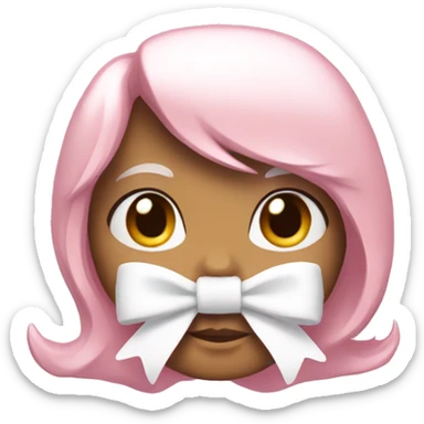 light pink heat with white bow sticker