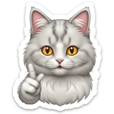 The cat shows the middle finger sticker