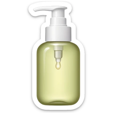 A single baby pale olive skincare bottle with a smooth, rounded shape, featuring a soft, glossy finish. It has a subtle glow, evoking a gentle, calming feel for a fresh, hydrated skin routine. sticker