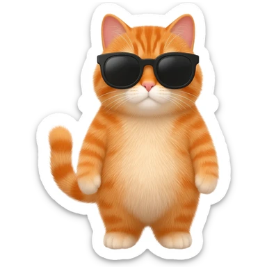 Cat wearing sunglasses sticker