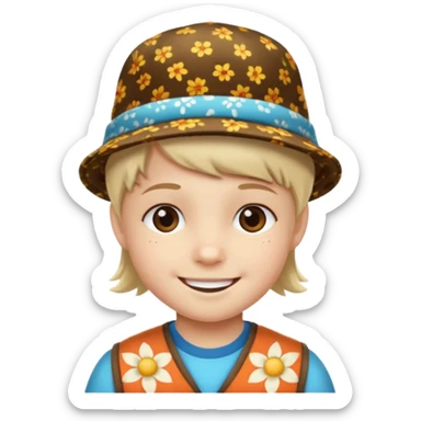 print hat with kid sticker