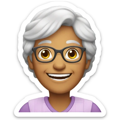 a smiling grandmother sticker