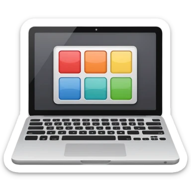 laptop with a wireframe and color palette, for web designing emoji sticker