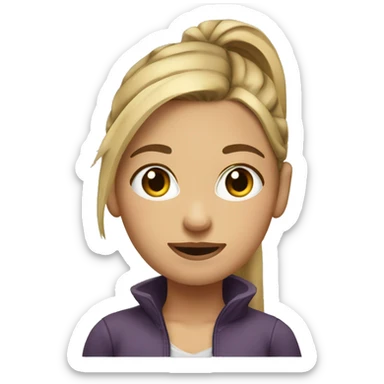 Hazel colored eyed dirty blonde ponytail girl sticker