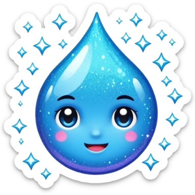  sparkling shiny glitter, with bright sparkles and shimmering particles, simple cute cartoon style sticker