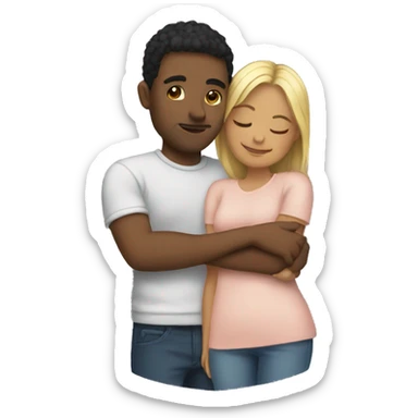 Couple cuddling  sticker