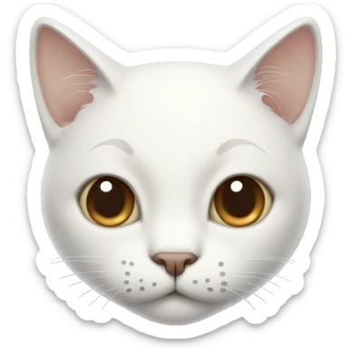 White cat with a few light brown spots on the head and mustache. sticker