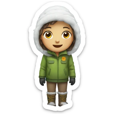child in snow  sticker