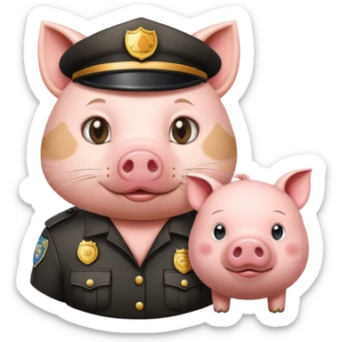 A cat arresting a pig sticker