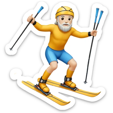 Socrates on mountain skis sticker