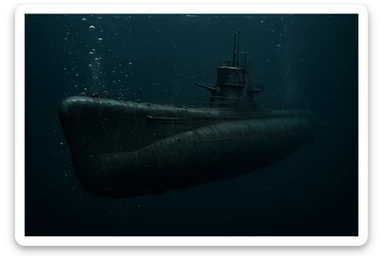 A black submarine from World War 2 sticker