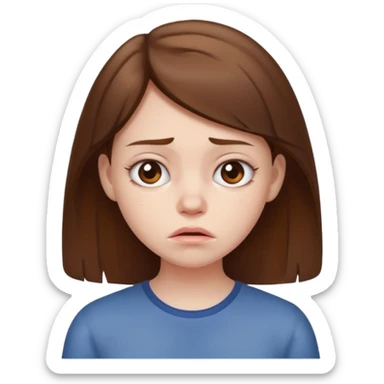 brown haired girl who smells bad sticker
