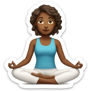 Brown girl sitting in a yoga position sticker