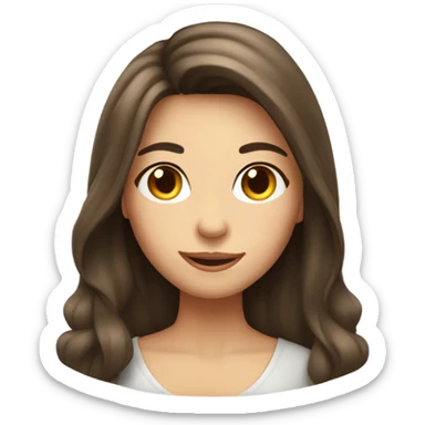 Beautiful girl, long hair, brunette, wink sticker