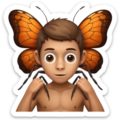 O garoto formiga ô cara de macaco braço de borboleta pernas de aranha e cu de mosquitode mosquito sticker