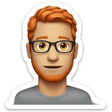 red hair men with glasses sticker