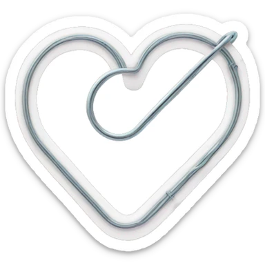paper clip heart  sticker