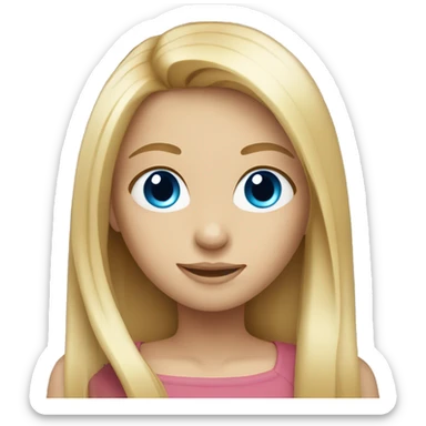 Blond girl with Long, straight hair and blue eyes sticker