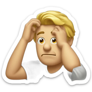 Puzzled man scratching head sticker