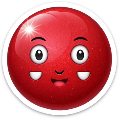 red glitter rice ball sticker