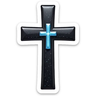  Glitter black cross sticker