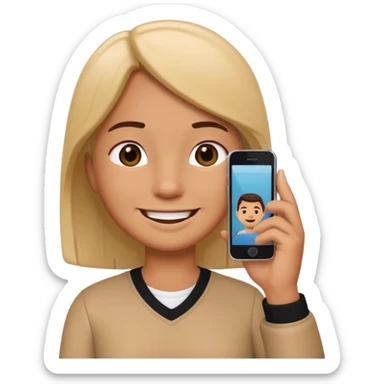 A 3D bitmoji talking on mobile with someone sticker