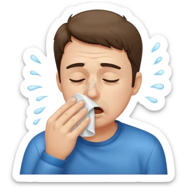 Man sneezing into tissue









 sticker