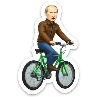 Putin who rides a bike sticker