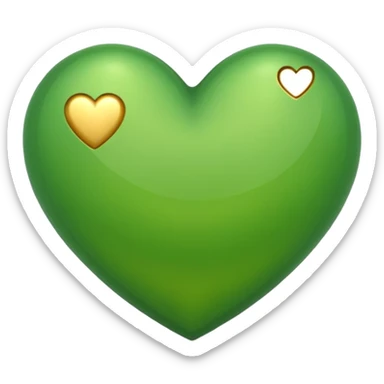 heart with golden and green colours sticker