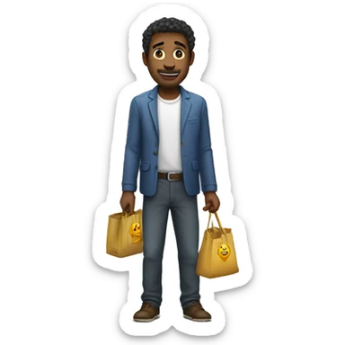 man emptying his pockets sticker