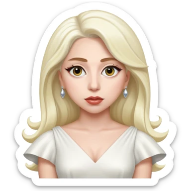 lady gaga in white sticker